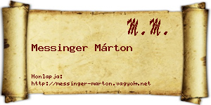 Messinger Márton névjegykártya